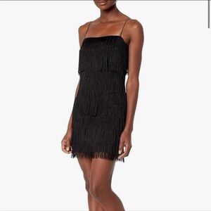 Zara Black Fringe Mini Dress